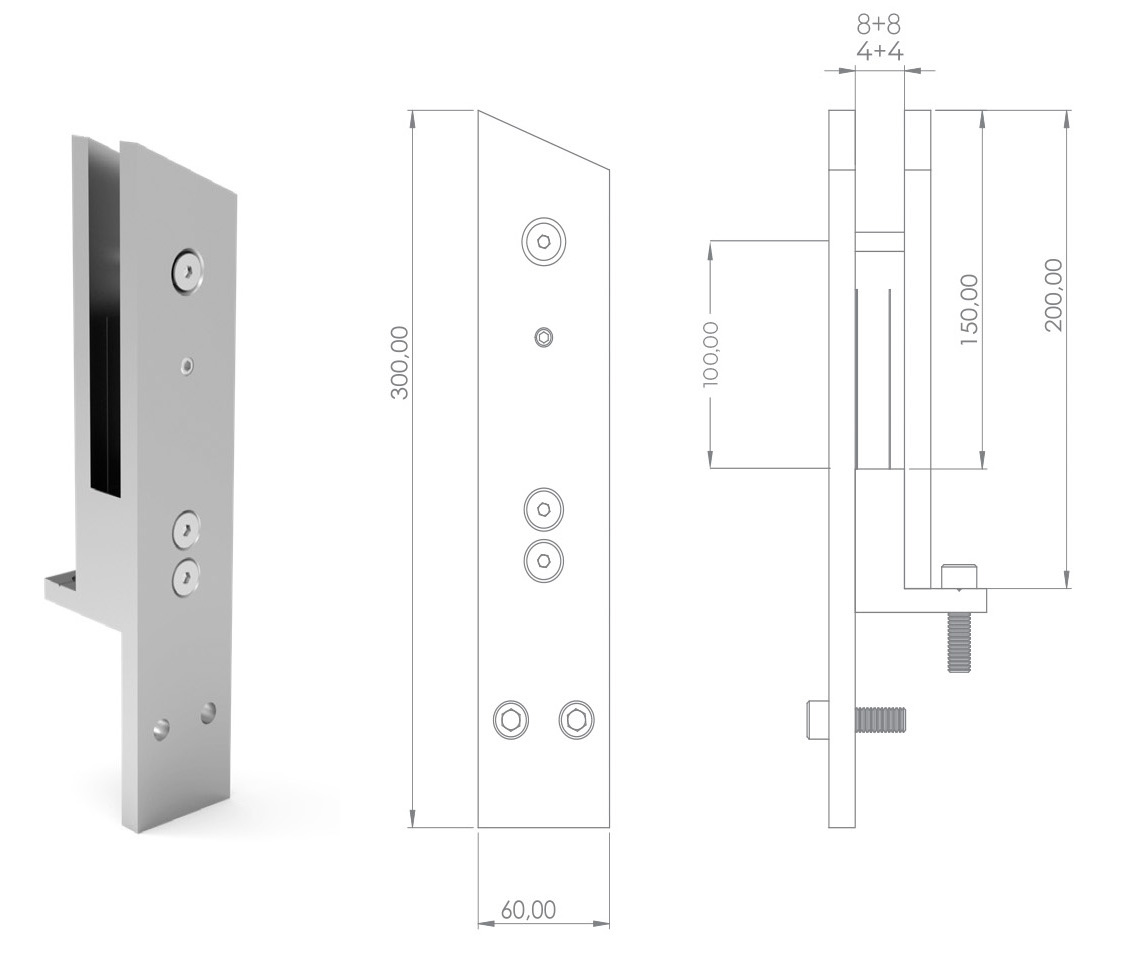 YANDAN BAĞLANTI GÖNYELİ CAM AYAĞI